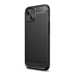 iPhone 14 Plus Gigapack Szilikon telefonvédő ütésállóság, karbon minta, FEKETE