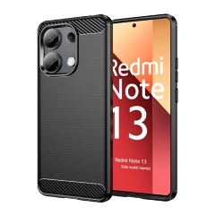 Redmi Note 13 4G Gigapack Szilikon telefonvédő ütésállóság, karbon minta, FEKETE
