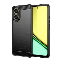 Realme C67 4G Gigapack Szilikon telefonvédő ütésállóság, karbon minta, FEKETE