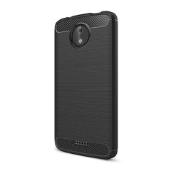 Motorola Moto C Plus Gigapack szilikon telefonvédő ütésállóság, karbon minta, FEKETE