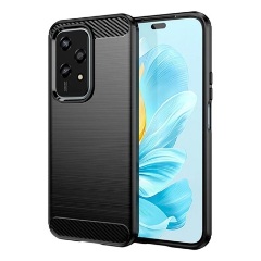 Honor 200 Lite 5G Gigapack Szilikon telefonvédő ütésállóság, karbon minta, FEKETE