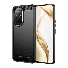 Honor 200 5G Gigapack Szilikon telefonvédő ütésállóság, karbon minta, FEKETE