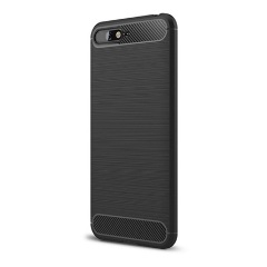 Huawei Y6 (2018) Gigapack szilikon telefonvédő ütésállóság, karbon minta, FEKETE