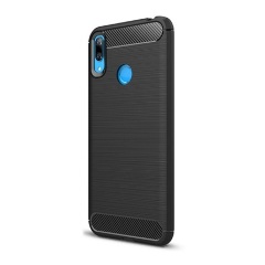 Huawei Y7 2019 Gigapack szilikon telefonvédő ütésállóság, karbon minta, FEKETE