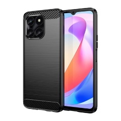 Honor X6a 4G Gigapack Szilikon telefonvédő ütésállóság, karbon minta, FEKETE