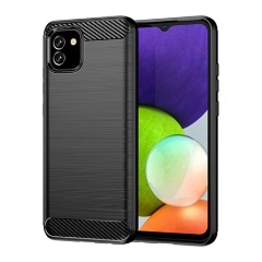 Samsung A03 Gigapack szilikon telefonvédő ütésállóság, karbon minta, FEKETE