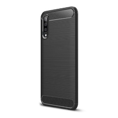 Samsung A70 Gigapack szilikon telefonvédő ütésállóság, karbon minta, FEKETE