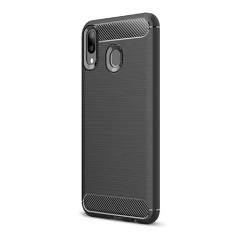 Samsung M20 Gigapack szilikon telefonvédő ütésállóság, karbon minta, FEKETE