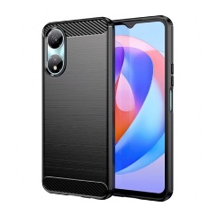 Honor X7b 4G Gigapack Szilikon telefonvédő ütésállóság, karbon minta, FEKETE