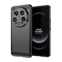 Xiaomi 14 Ultra 5G Gigapack Szilikon telefonvédő ütésállóság, karbon minta, FEKETE