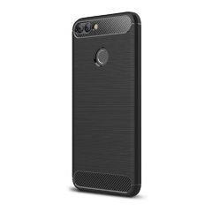 Huawei P Smart (2018) Gigapack szilikon telefonvédő ütésállóság, karbon minta, FEKETE