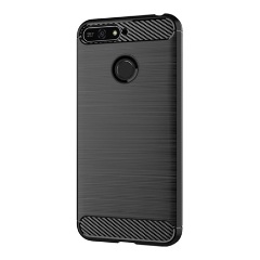 Huawei Y6 Prime (2018) Gigapack szilikon telefonvédő ütésállóság, karbon minta, FEKETE