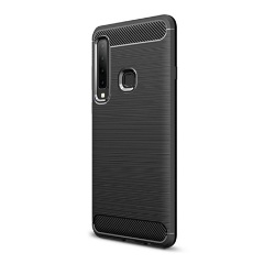 Samsung A9 (2018) Gigapack Szilikon telefonvédő ütésállóság, karbon minta, FEKETE