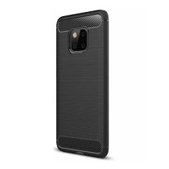 Huawei Mate 20 Pro Gigapack szilikon telefonvédő ütésállóság, karbon minta, FEKETE
