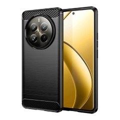 Realme 12 Pro Plus 5G Gigapack Szilikon telefonvédő ütésállóság, karbon minta, FEKETE