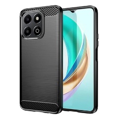 Honor X6b Gigapack Szilikon telefonvédő ütésállóság, karbon minta, FEKETE