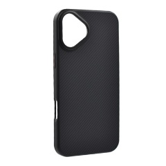 iPhone 16 GIGAPACK Szilikon telefonvédő ütésállóság, karbon minta, FEKETE