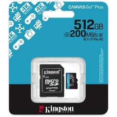 Kingston 512GB Canvas Go! Plus Gen4 UHS-1 Class10 U3 V30 A2 microSDXC memóriakártya