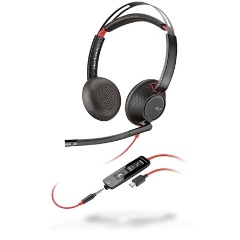 POLY BLACKWIRE 5220 STEREO USB-C HEADSET+3.5MM PLUG+USB-C/A