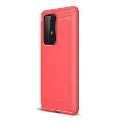 Huawei P40 Pro 5G Gigapack szilikon telefonvédő ütésállóság, karbon minta, PIROS