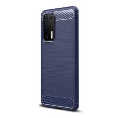 Huawei P40 Gigapack szilikon telefonvédő ütésállóság, karbon minta, SÖTÉTKÉK