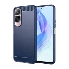 Honor 90 Lite 5G Gigapack szilikon telefonvédő ütésállóság, karbon minta, SÖTÉTKÉK