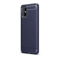 Samsung M31s Gigapack szilikon telefonvédő ütésállóság, karbon minta, SÖTÉTKÉK