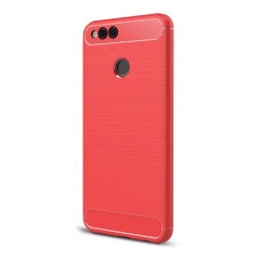 Honor 7X (2017) Gigapack szilikon telefonvédő ütésállóság, karbon minta, PIROS