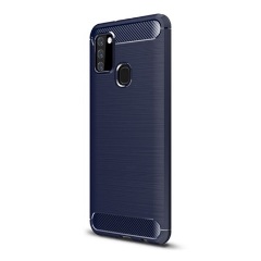 Samsung A21s Gigapack szilikon telefonvédő ütésállóság, karbon minta, SÖTÉTKÉK