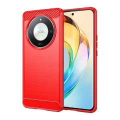 Honor Magic6 Lite 5G Gigapack Szilikon telefonvédő ütésállóság, karbon minta, PIROS