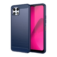 T Phone 2 5G Gigapack Szilikon telefonvédő ütésállóság, karbon minta, SÖTÉTKÉK