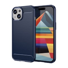 iPhone 15 Gigapack szilikon telefonvédő ütésállóság, karbon minta, SÖTÉTKÉK