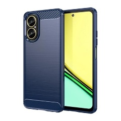 Realme C67 4G Gigapack Szilikon telefonvédő ütésállóság, karbon minta, SÖTÉTKÉK