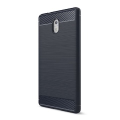 Nokia 3 Gigapack szilikon telefonvédő ütésállóság, karbon minta, SÖTÉTKÉK