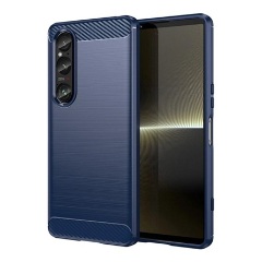 Sony Xperia 1 VI 5G Gigapack Szilikon telefonvédő ütésállóság, karbon minta, SÖTÉTKÉK
