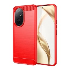 Honor 200 5G Gigapack Szilikon telefonvédő ütésállóság, karbon minta, PIROS