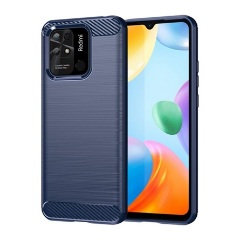 Redmi 10C Gigapack Szilikon telefonvédő ütésállóság, karbon minta, SÖTÉTKÉK