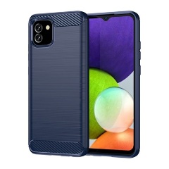 Samsung A03 Gigapack szilikon telefonvédő ütésállóság, karbon minta, SÖTÉTKÉK