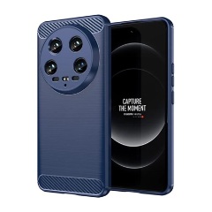 Xiaomi 14 Ultra 5G Gigapack Szilikon telefonvédő ütésállóság, karbon minta, SÖTÉTKÉK