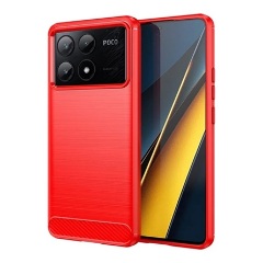 Xiaomi Poco X6 Pro 5G Gigapack Szilikon telefonvédő ütésállóság, karbon minta, PIROS