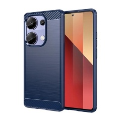 Xiaomi Poco M6 Pro 4G Gigapack Szilikon telefonvédő ütésállóság, karbon minta, SÖTÉTKÉK