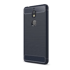 Nokia 7 Gigapack szilikon telefonvédő ütésállóság, karbon minta, SÖTÉTKÉK