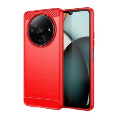 Redmi A3 4G Gigapack Szilikon telefonvédő ütésállóság, karbon minta, PIROS