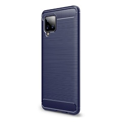 Samsung A42 5G Gigapack szilikon telefonvédő ütésállóság, karbon minta, SÖTÉTKÉK