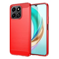 Honor X6b Gigapack Szilikon telefonvédő ütésállóság, karbon minta, PIROS