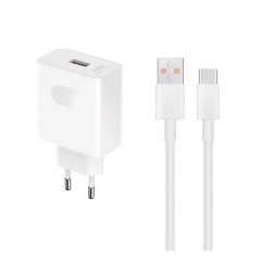 HONOR SuperCharger hálózati töltő USB aljzat 66W, gyorstöltő + Type-C kábel, FEHÉR