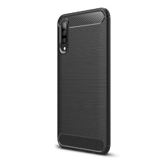 Samsung A50s Gigapack Szilikon telefonvédő ütésállóság, karbon minta, FEKETE