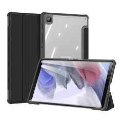 Samsung Tab A7 Lite LTE DUX DUCIS TOBY tok álló, bőr hatású aktív FLIP, ceruza tartó, FEKETE