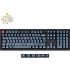 Keychron V6 Max Bluetooth / vezeték nélküli / USB magyar gaming Gateron Jupiter Banana mechanikus billentyűzet fekete-sz