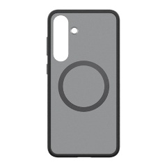 Samsung S25 SPIGEN CAPELLA szilikon telefonvédő ütésállóság, MagSafe, FEKETE/EZÜST